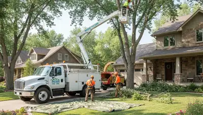 Residential tree removal crew serving Meeker, OK homes with safe, efficient tree care and trimming services