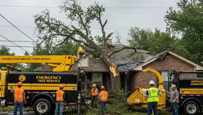 Emergency tree removal after storm damage in Newalla, OK by Shawnee tree service experts