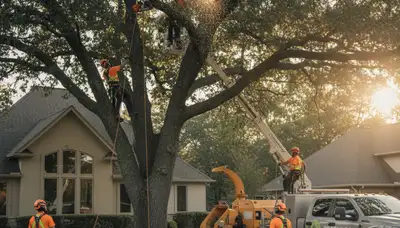 Arborist performing professional tree pruning in Shawnee, OK for healthy residential trees