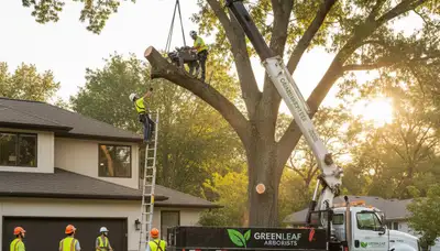 Arborist performing professional tree removal in Shawnee, OK for Chop Chop Tree service