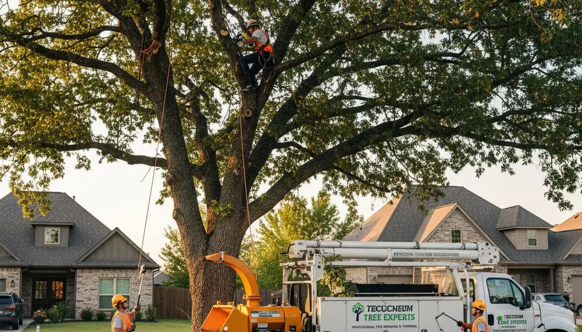 Professional tree removal service in Shawnee OK safely cutting and clearing damaged trees